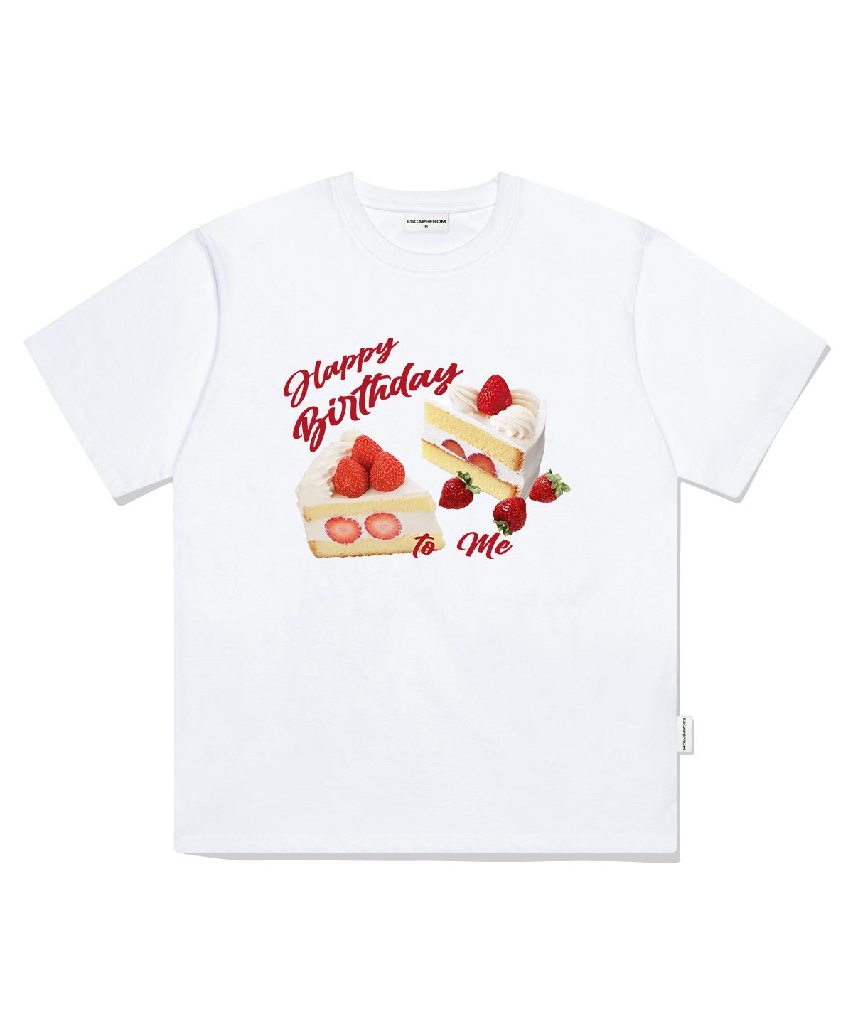 Escape From Escf Birthday To Me Print Oversized Short Sleeve T-Shirt White L