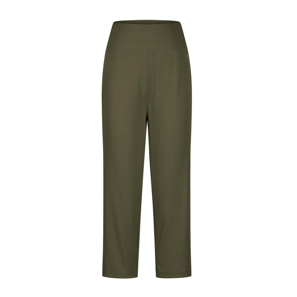 Women Fashion Pocket Yoga Casual Pants Solid Color Stretch Athletic Trousers High Waist Comfortable Fit Lightweight Fabric