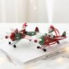 Wrought Iron Airplane Christmas Ornaments Santa Snowman Reindeer Pilot Hanging Decor Vintage Style Xmas Tree Decoration