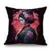 Pretty Japanese Girl Geisha Sakura Lovely Beautiful Woman Asian Culture Art Decorative Sofa Pillow Case Linen Cushion Cover