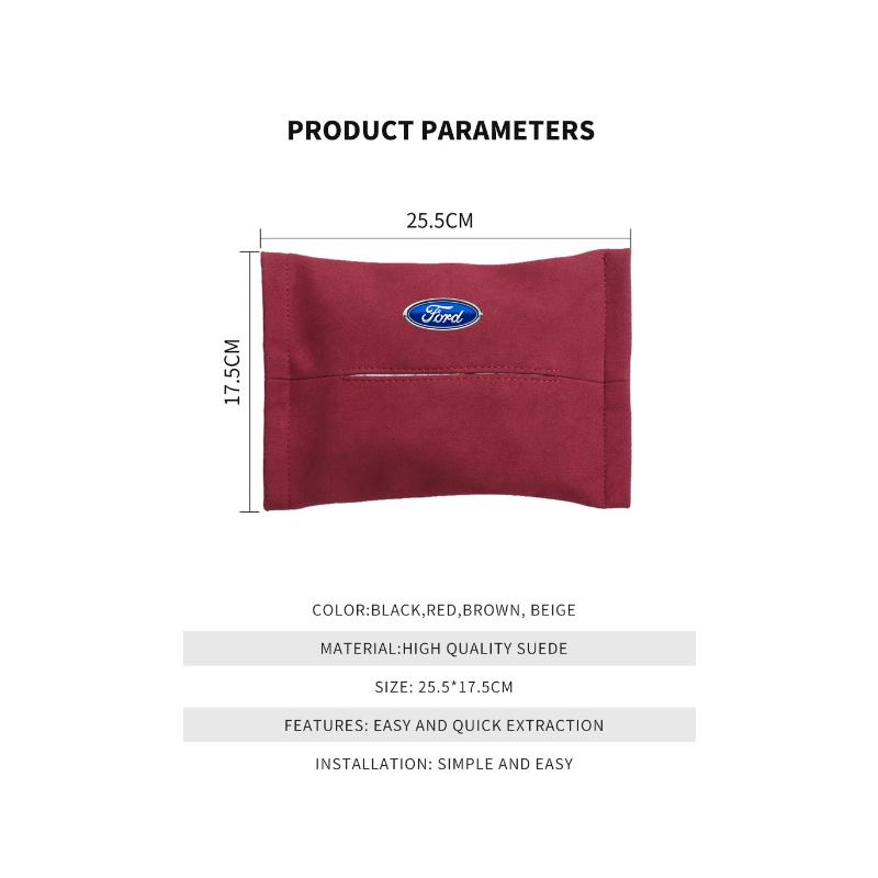 Car Tissue Bag Box Car Sun Visor Hanging Organizer Storage Accessories For Ford Fiesta MK7 Mondeo MK4 ST Focus MK1 MK2 MK3 Focus 2 3 4
