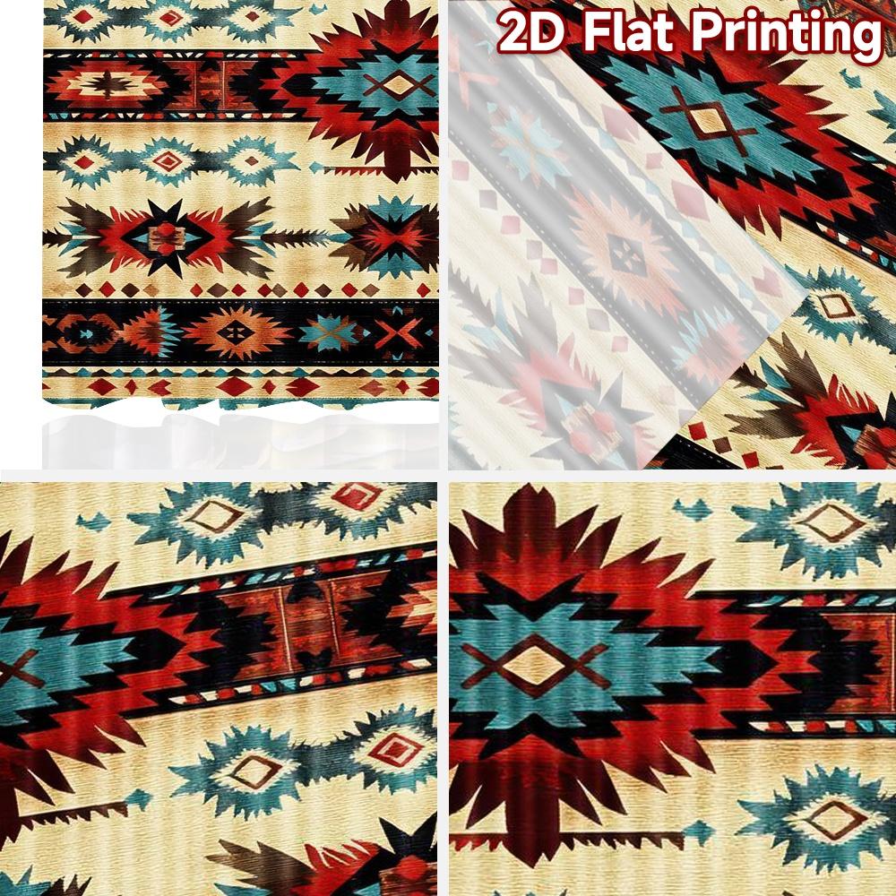2D flat Photography Backdrop Background Banner Geometric Tribal Motifs 100% Polyester Vibrant Reunion Use for Booth seats