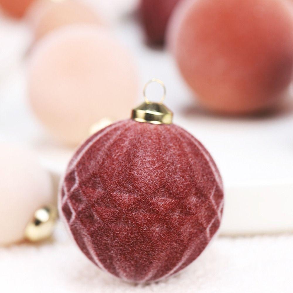 35pcs Reusable Christmas Velvet Ball Pendant Flocked Xmas Tree Ornaments  Home New Year Decorations