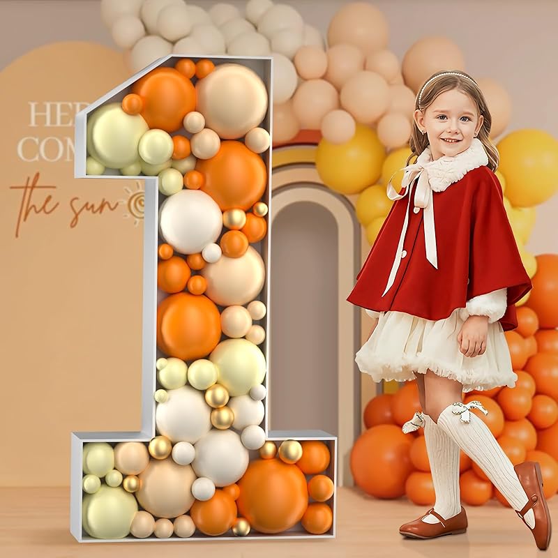 4FT Marquee Number, Mosaic Numbers for Balloons, Mosaic Balloon Frame, Marquee Number, Number 1 Balloon for 1st Birthday Girl Decoration, Frist Number 1