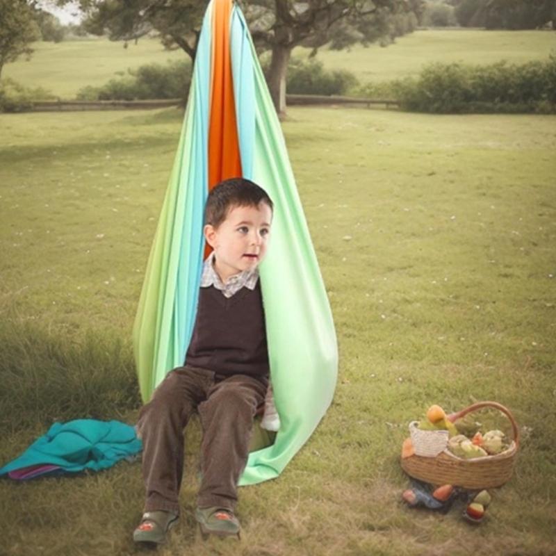 Doppellagige Bequeme Kuschelschaukel Kinder Sensorische Schaukeln mit Zubehör Heimzimmer Yoga Schaukel Hängematten Langlebig