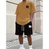 Men's Athletic Set Two-Piece Set Crew Neck Short Sleeve Top Shorts Men's Running Outfit Plus Size T-Shirt Men's Summer T-Shirt