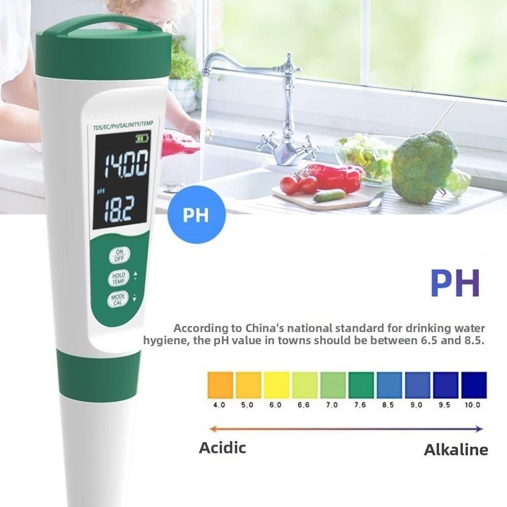 LCD Digital Display Water Quality Tester Multifunction Digital PH Meter Salt Tester  Aquarium