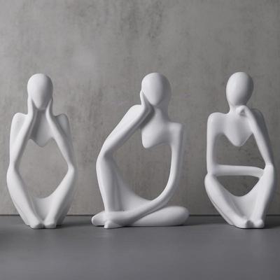 DIY Thinker Statue Silicone Mold 3D Nordic Art Abstract Human Body Plaster Ornament Mould Epoxy Resin Handicraft Mold Home Decor