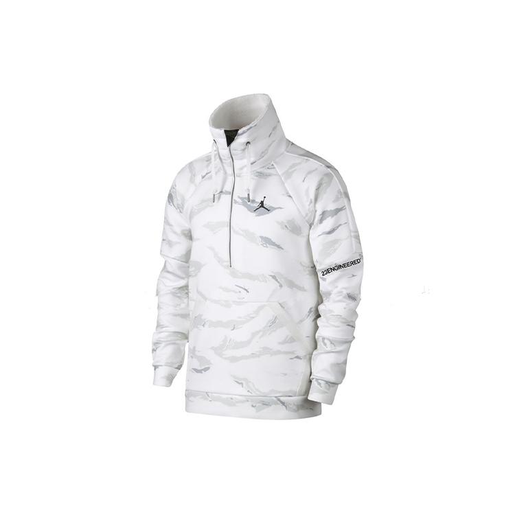 Jordan Sweatshirts Men s White Camouflage Stand Collar Moderate Regular AH6164-121 S