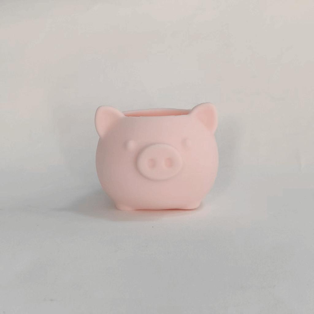 1pc 3D Printed Mini Pink Pig Flower Pot with Drainage Hole Cute Animal Succulent Planter Easter Gift for Desk Balcony Home Decor