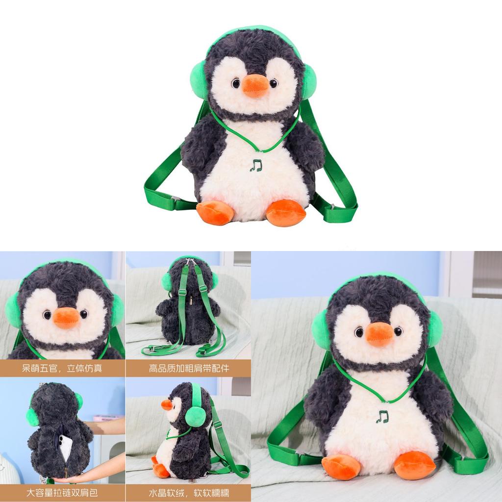 Plüsch-Pinguin-Rucksack mit weichem Polyesterfell für Kinder und Jugendliche