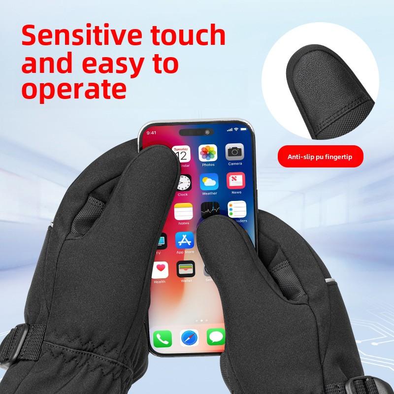 Beheizte Motorradhandschuhe für Männer und Frauen, batteriebetriebene Arbeitshandschuhe, Touchscreen-Winddichte Handschuhe, wasserdichte Handschuhe, Handwärmer für Camping