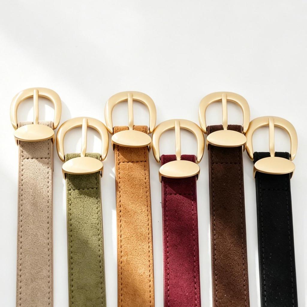 Retro Frosted Women's Faux Suede Belt, Versatile Jeans Accessory
