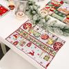 Christmas Placemat Xmas Dinner Tableware Pad Santa Claus ELK Pattern Cutlery Mat New Year Party Decor YFA2088