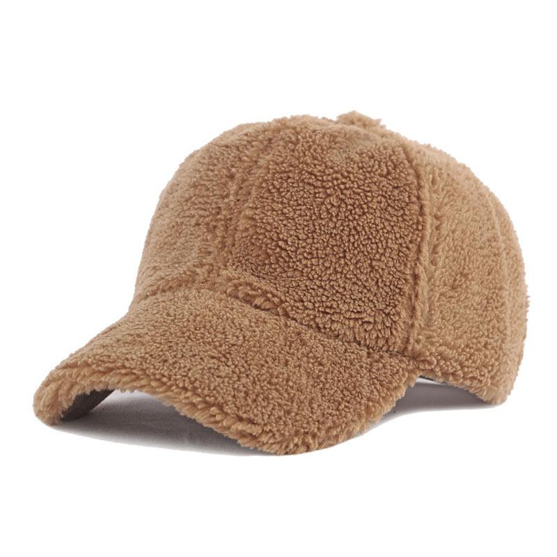 

Fleece Surface Solid Color Baseball Cozy Warm Plush Material Winter Style Adjustable Dad Hat Casual Unisex Cap For Men Women Adjustable