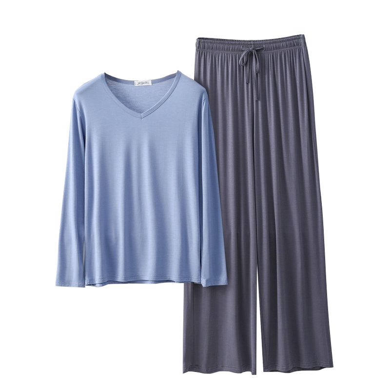 Women's Loose Casual Pajama Sets V-neck T-shirt and Drawstring Pants