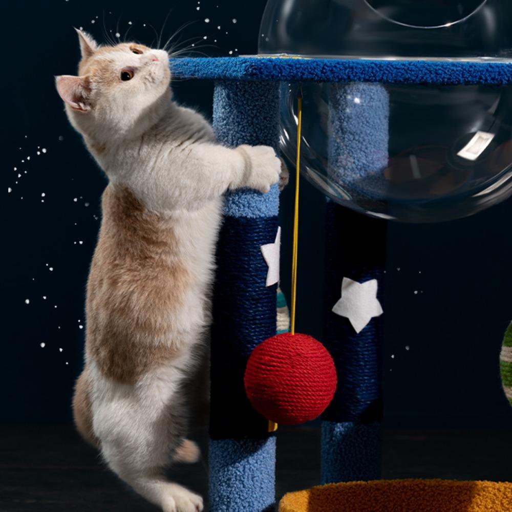 Space capsule cat climbing frame cat nest integrated cat small apartment sisal cat shelf cat scratching column tree does not occupy cat toys