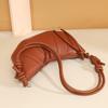 Fashion First-layer Cowhide Croissant Bag Women's Retro Simple Dumpling Bag Trend High-end Single Shoulder Messenger Bag Women