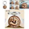 Wooden Style Girl And Horse Keyring With Zinc Alloy For Birthday And Special Occasion