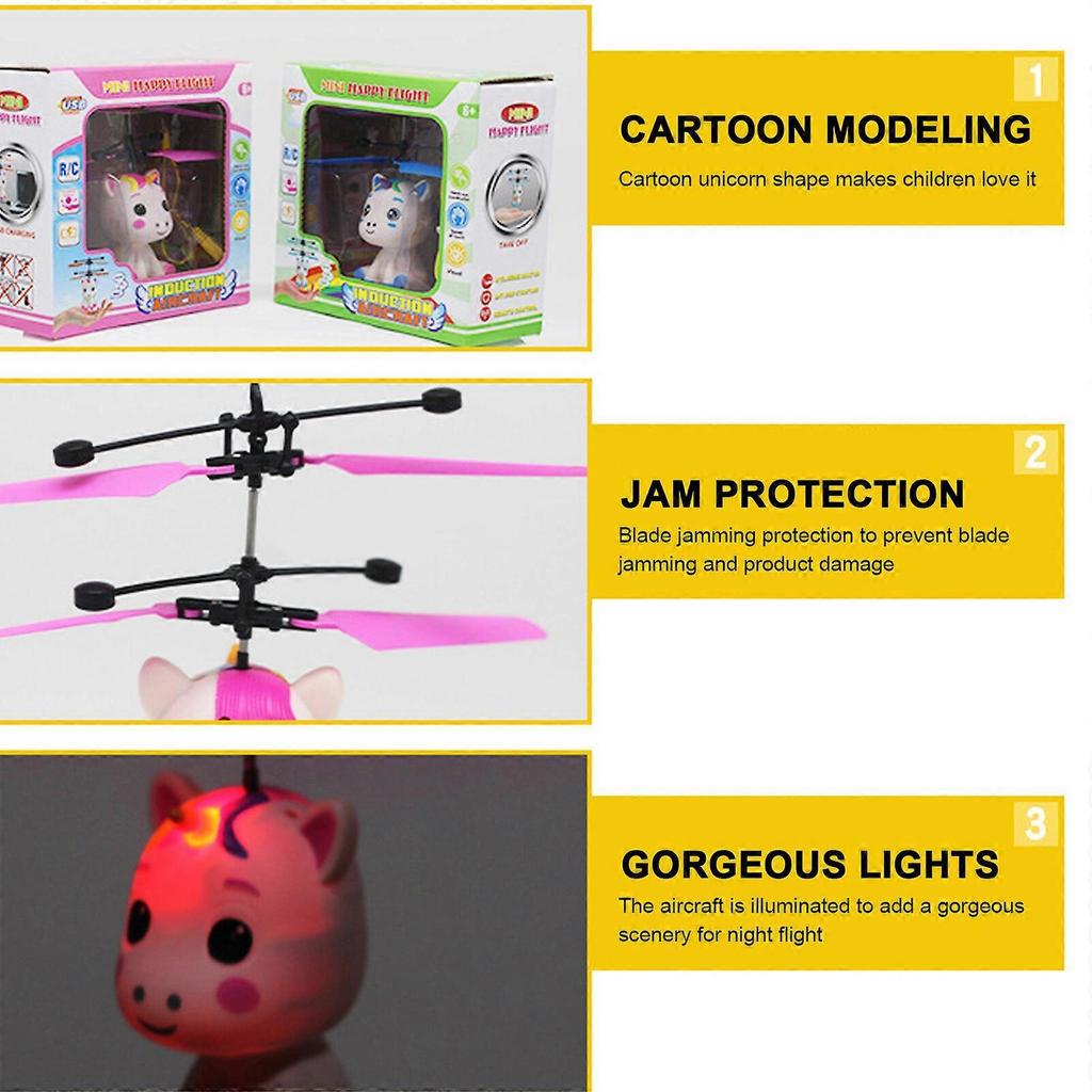 Flying Ball Fly Toys Cartoon Design With Remote Outdoor Play USB Charging Red Blue Plastic Children Gift RC Helicopter