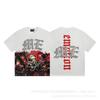 Unisex Vintage American Style Loose Fit Cotton Tee With Embellished Letter Print Round Neck Short Sleeve