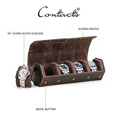 Porta orologi in vera pelle esagonale da 1/2/3/4 slot, porta orologi da uomo, organizer per riporre orologi da donna