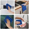 SINLAND Microfiber Cleaning Cloths, Cleaning Towels, for Car Washing, Absorbent, Quick-Drying, 12-Count, Blue