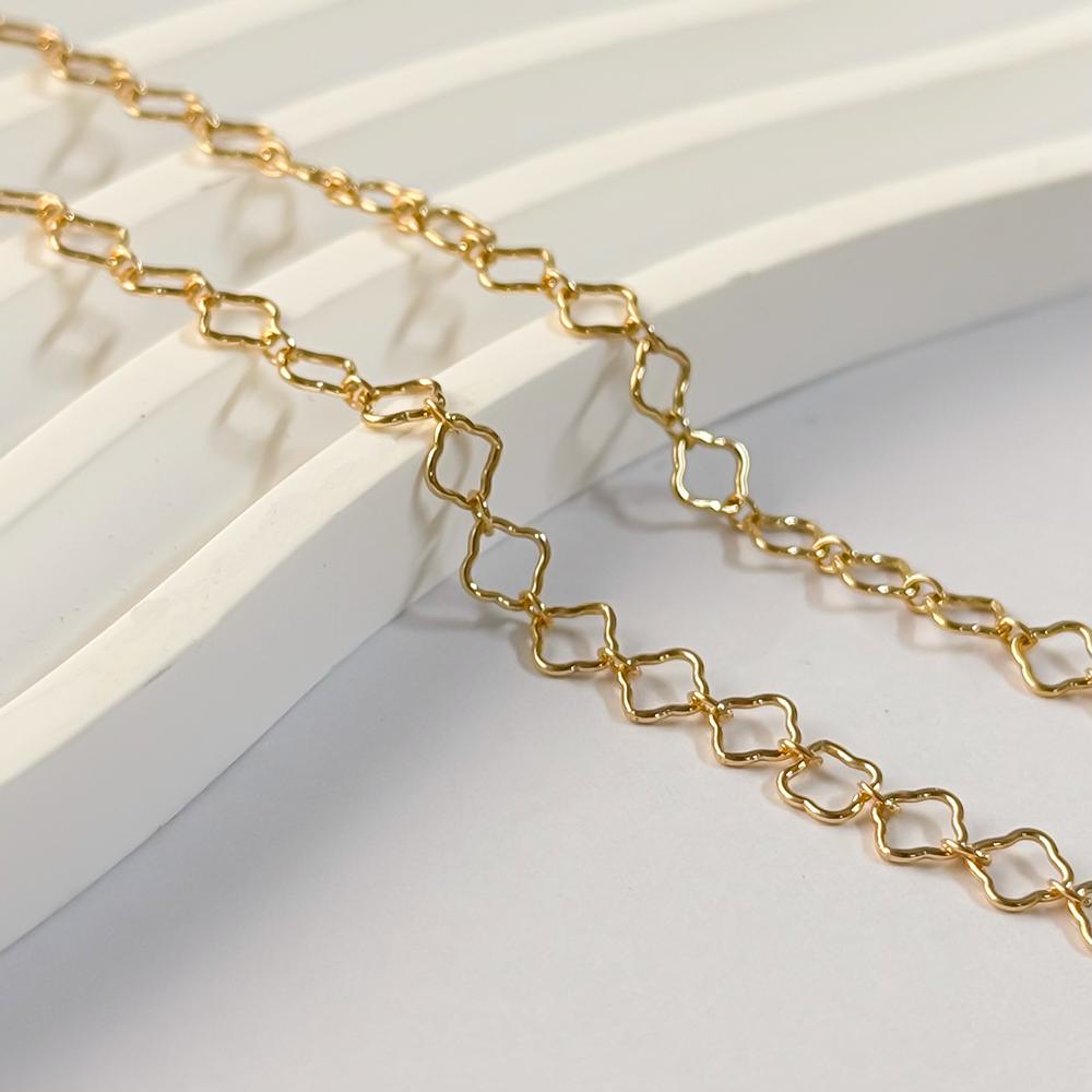 Quick Shipment New Real 14K Gold Filled Clover Chains for Jewelry Making Permanent Bracelets Necklaces