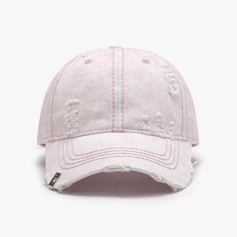 Custom Logo Distressed Baseball Cap Vintage Washed Ripped Cotton Dad Hat Frayed Brim Y2K Streetwear Sun Hat For Men Women