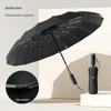 MAYDU Automatic 16-Rib Black Glue Sun & Rain Umbrella