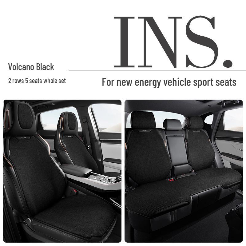 Universal Linen Car Seat Cushion - Breathable, High-End, Half-Wrap Design for All Seasons