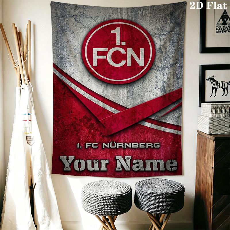 Name Custom 1.FC Nürnberg Logo Wall Tapestry Aesthetic Wall Hanging Printed Fabric Blanket Decorative Tapestries for Bedroom Living Room Home Decor