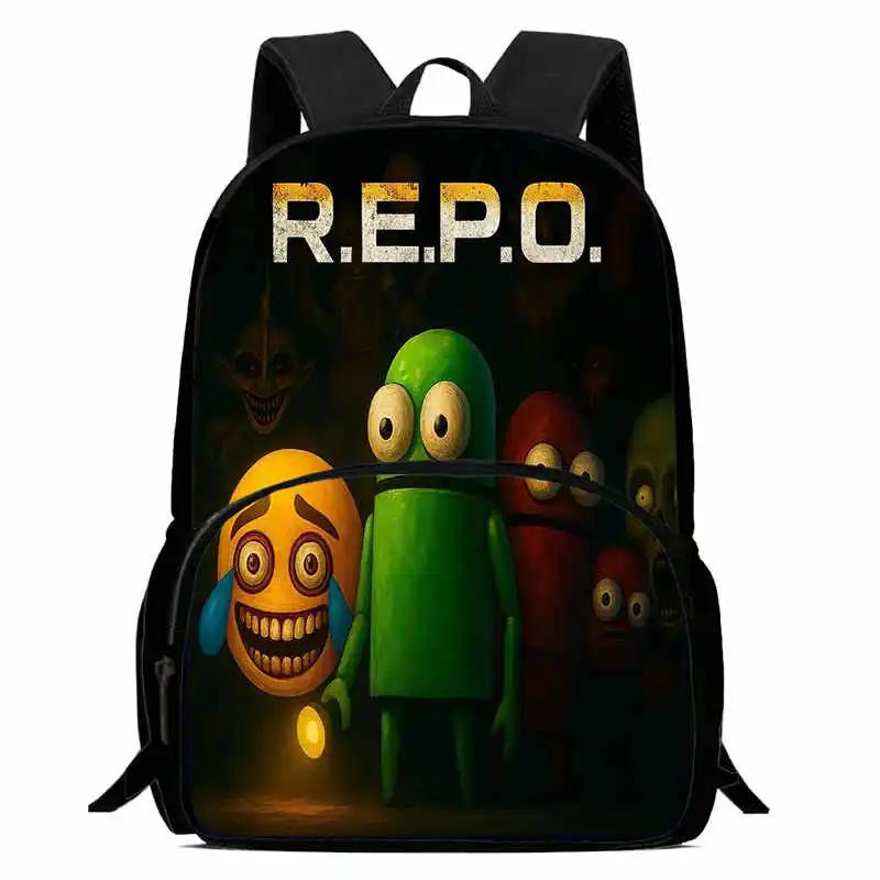 Durable R.E.P.O Kid Backpack for Pupil Students Child School Backpack with Front Pocket,Cartoon Child School Bags for Boys Girls