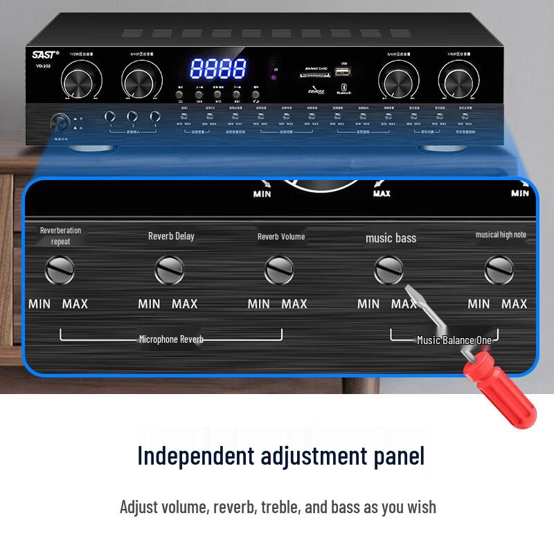 SAST VD-202 Professional Bluetooth Power Amplifier CN Plug (adapter Included)