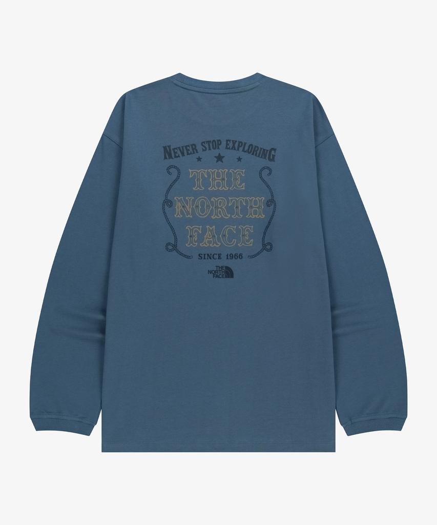 Noseupeiseu Nt7Tr51L Vintage Long Sleeve Round Neck Tee Dusk_Blue