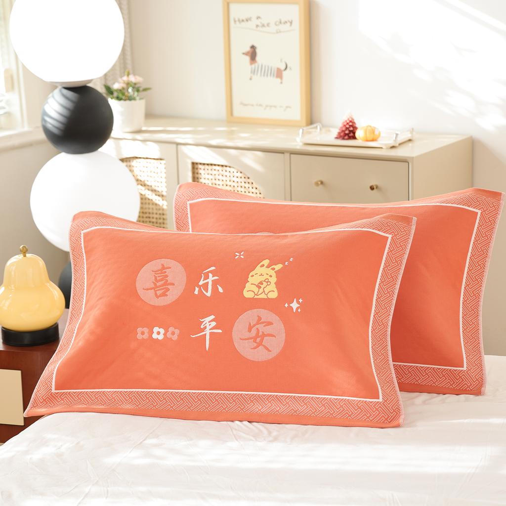 A Pair of Pure Cotton Gauze Pillow Towels, New High-density Soft Adult Cover Towels, Cotton Non-slip and Breathable Household