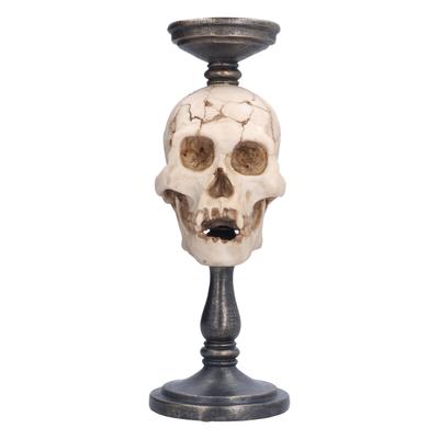 Kerzenhalter aus Kunstharz, langlebig, erschreckender Totenkopf, Halloween-Zubehör für Heimdekorationen