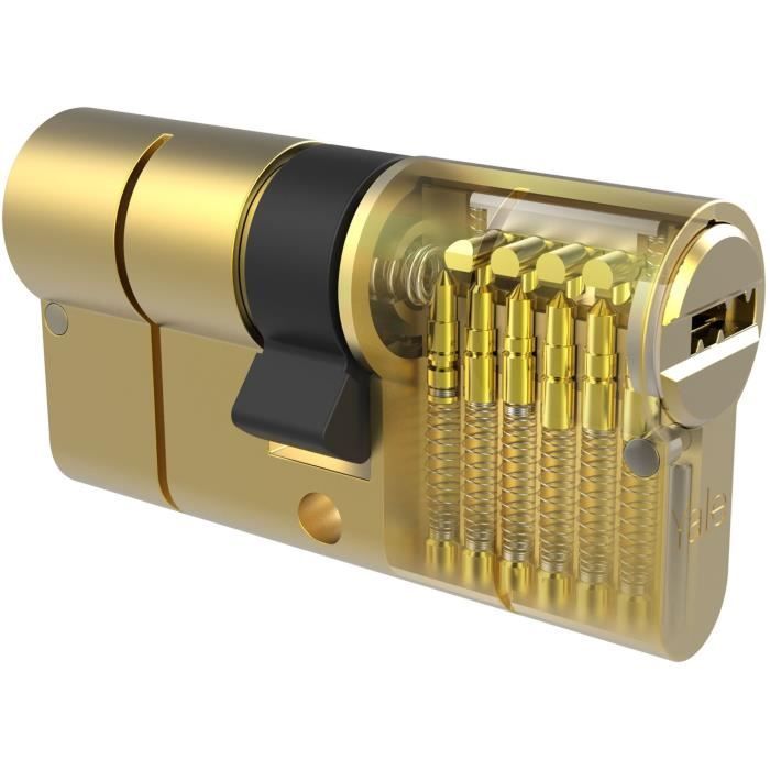 YALE Cylindre haute sécurité Série 2100 débrayable 30x40 mm nickelé, anti-crochetage, anti-perçage et anti-bumping, 5 clés