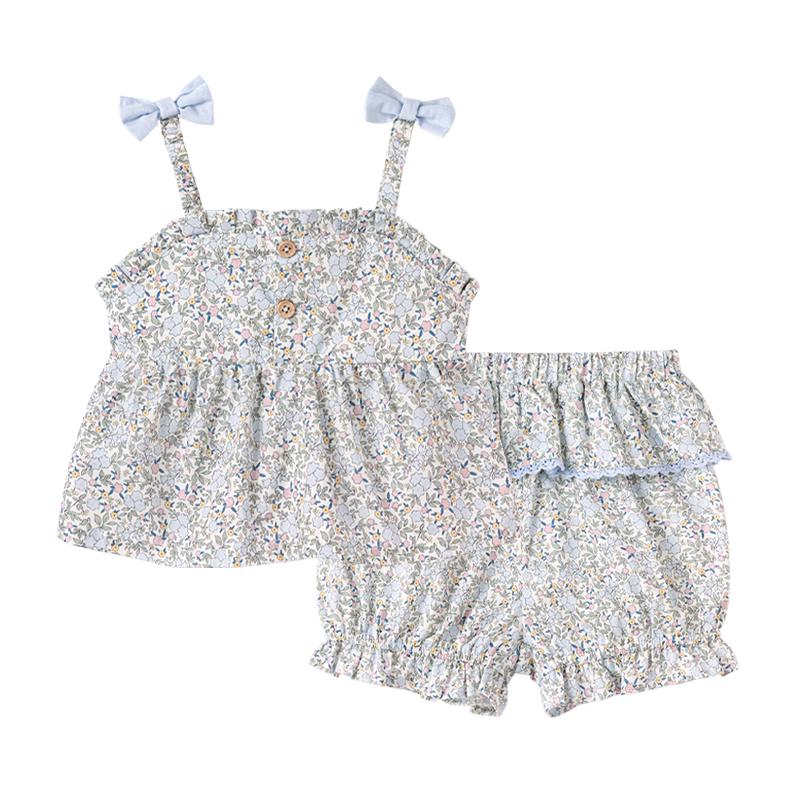 Babylove Girls  Floral Ruffle Camisole & Bloomer Set 90