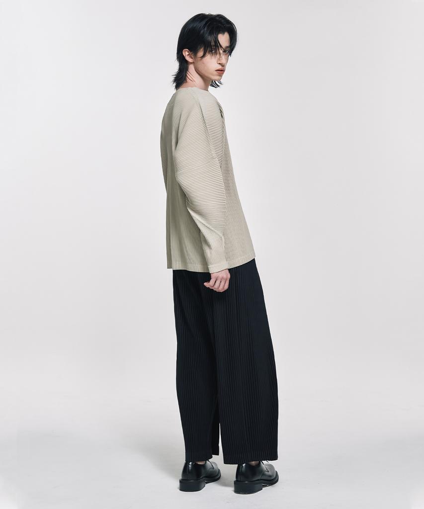 Waiowai Belt Slip Baggy Pleated Pants_2 Colors