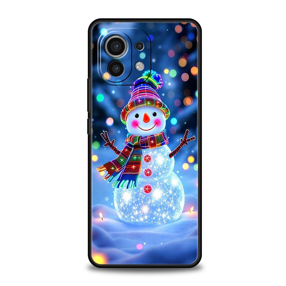 Christmas Snowman Phone Case Cover for Xiaomi Mi 17 15 14 13 12 11 Ultra 15T 14T 13T 12T 11T Pro Lite 5G Soft TPU Shell Fundas