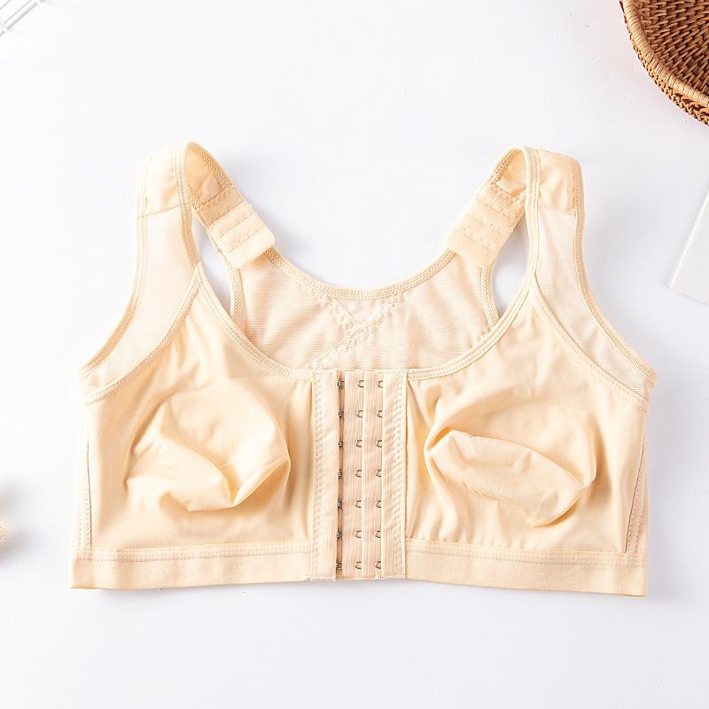 European and American Plus Size Front Buckle Breathable Wire-Free Sports Bra
