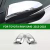 For TOYOTA RAV4 XA40 2013-2018 Car Rearview Mirror Cover Trim, Chrome Silver Side Turn Signal Mirror Covers 2014 2015 2016 2017