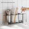 Non-Slip Toothbrush Holder Carbon Steel Electric Toothbrush Stand Toothpaste Shelf  Desktop