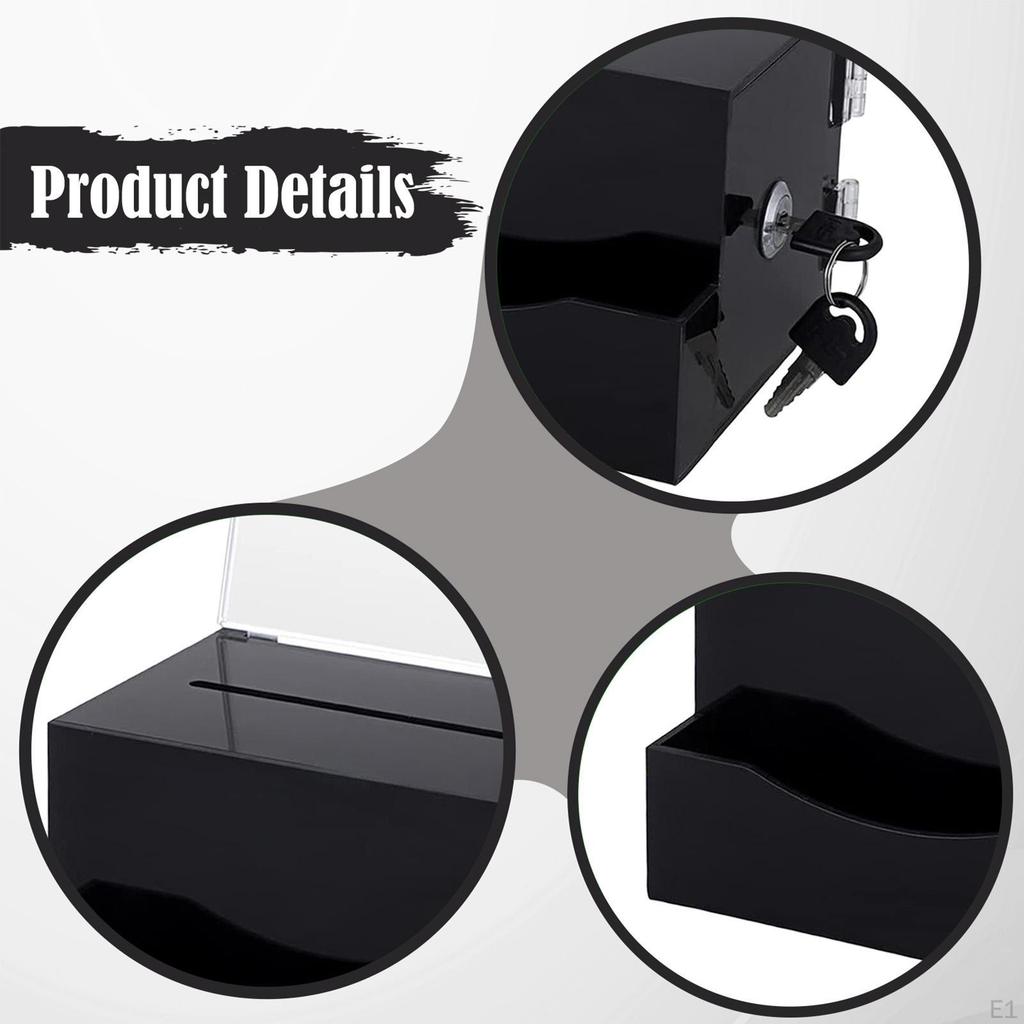 Acrylic Collection Box with Key Lock, Organizer Container, Storage Suggestion, Discreet Function,