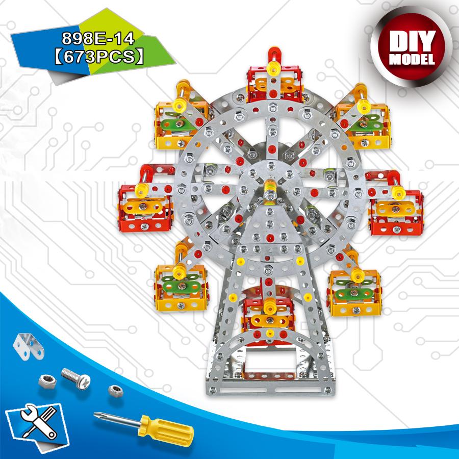Non-Toxic Creative Metal Assembly Engineering Vehicle Simulation Screw Nut Building Block Model Children'S Educational Toys For Children