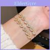 Bracelet Charm Cœur Ajustable Plaqué Or Avec Ornements Entièrement Diamantés Pour Accessoire de Mode Femme