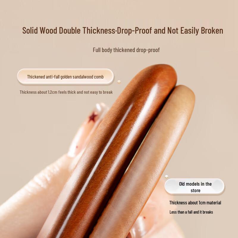 Golden Silk Sandalwood Wooden Comb
