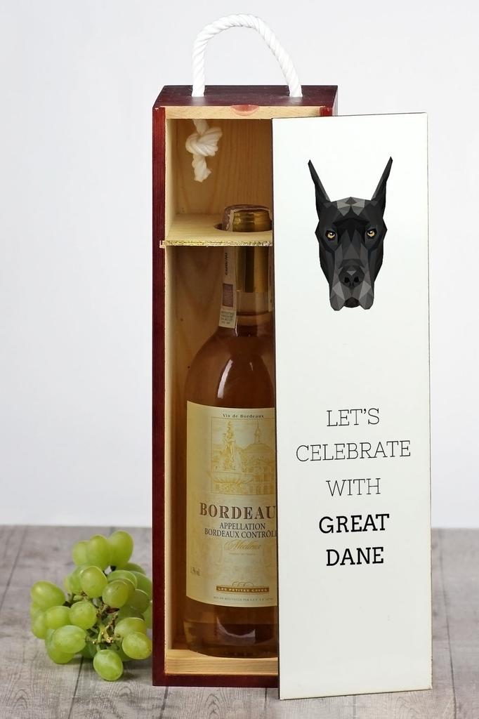 Dog Niemiecki - Geometryczne Pudełko Ze Zdjęciem I Napisem Na Wino Marki Art-Dog
