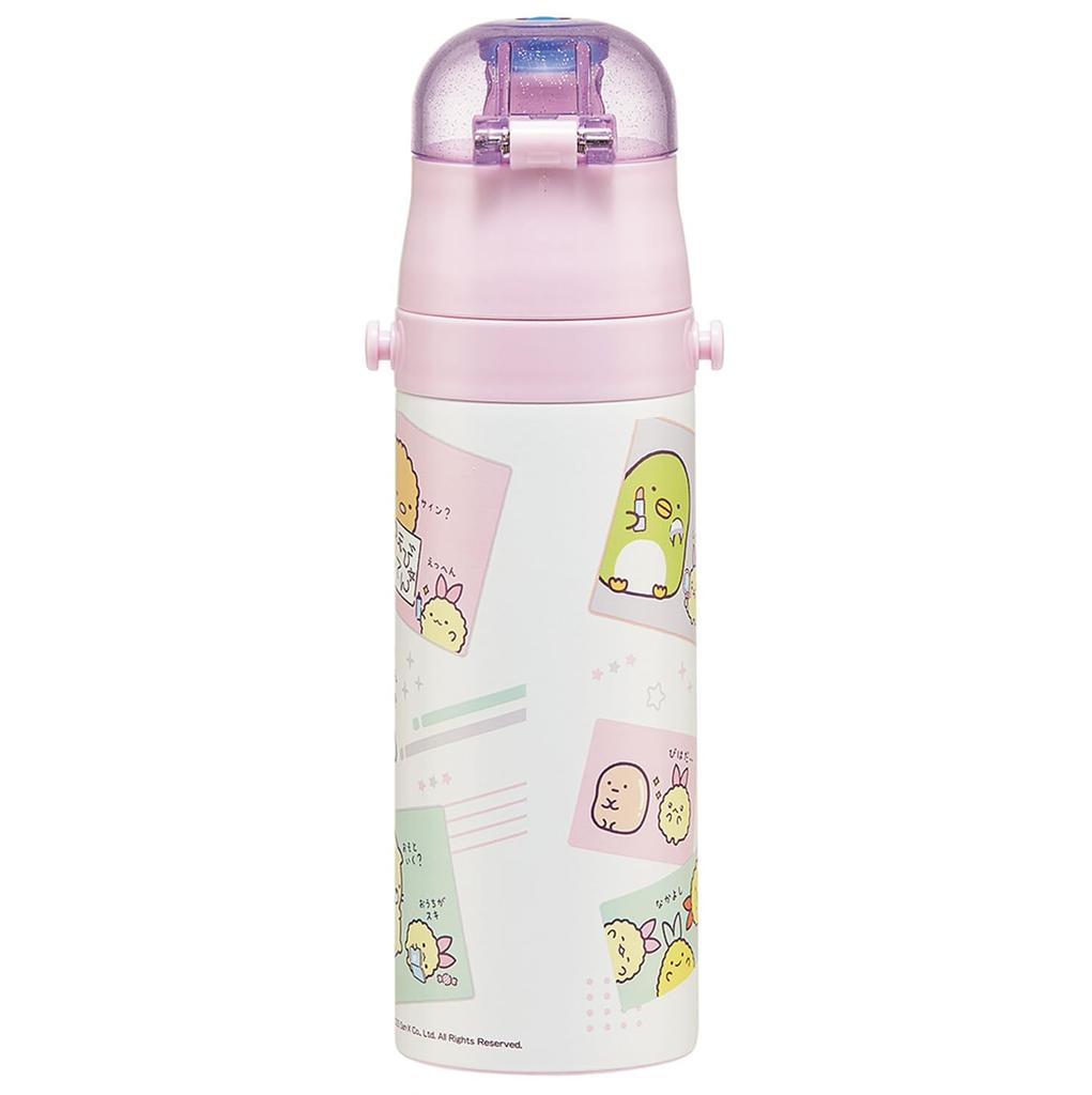 Skater Water Direct Sumikko Gurashi Ebiten Idol Stainless Sports Water Kids' Bottle, 470ml, Drink, Design, Girls, Insulated, Steel, Lightweight,